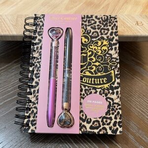 Juicy Couture Leopard Print Notebook with Pink and Gold Pens
